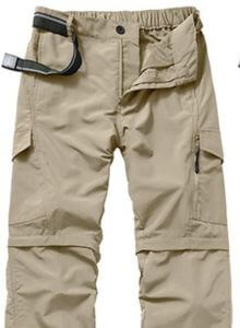 Convertible Zip Off Breathable Cargo Pants for Men for Fishing and Quick Dry Lightweight Safari