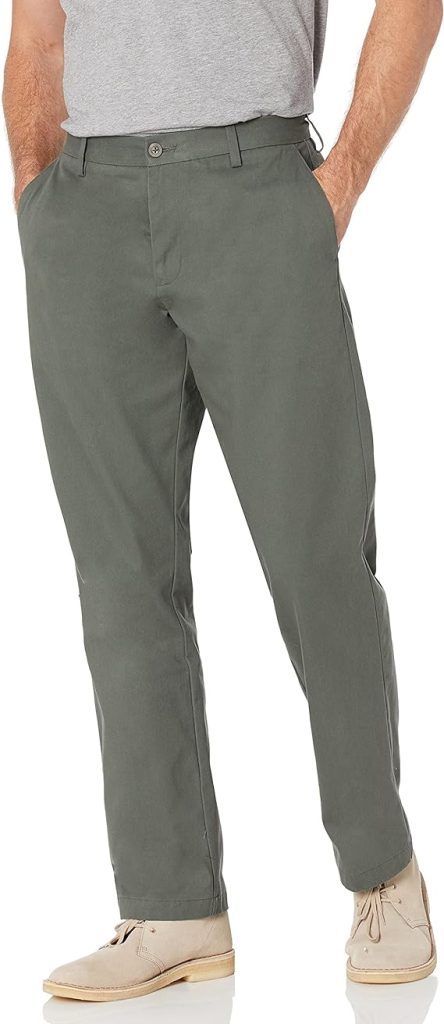 Essentials Men's Classic-Fit Wrinkle-Resistant Flat-Front Chino Pant (Available in Big & Tall)