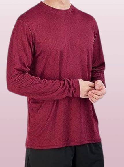 Outdoor Active Top - Real Essentials Men's Dry-Fit Moisture Wicking Performance Long Sleeve T-Shirt, UV Sun Protection