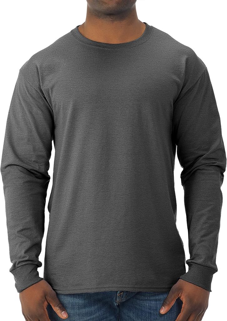 Outdoor Active Top - Real Essentials for Men's Dry-Fit Moisture Wicking Performance Long Sleeve T-Shirt, UV Sun Protection