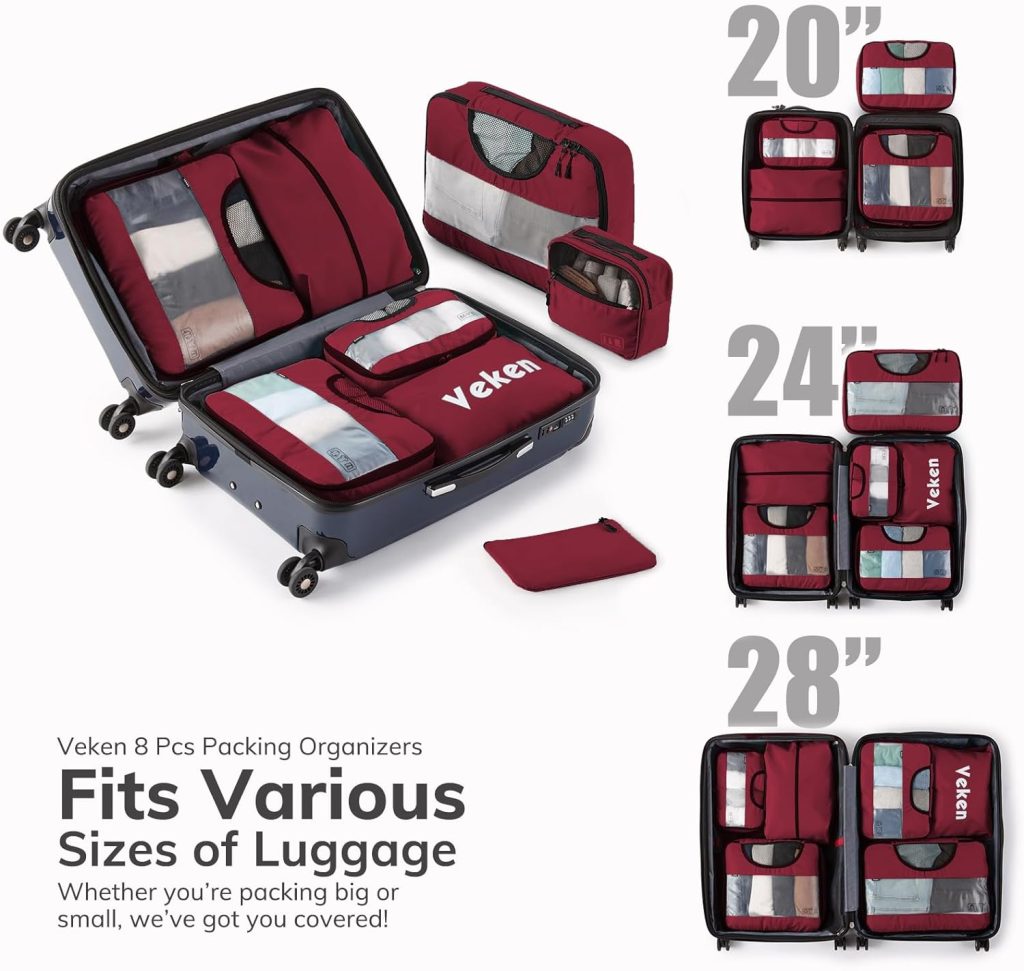 Bags Set for Travel Essentials Travel Accessories in 4 Sizes Extra Large, Large, Medium, Small