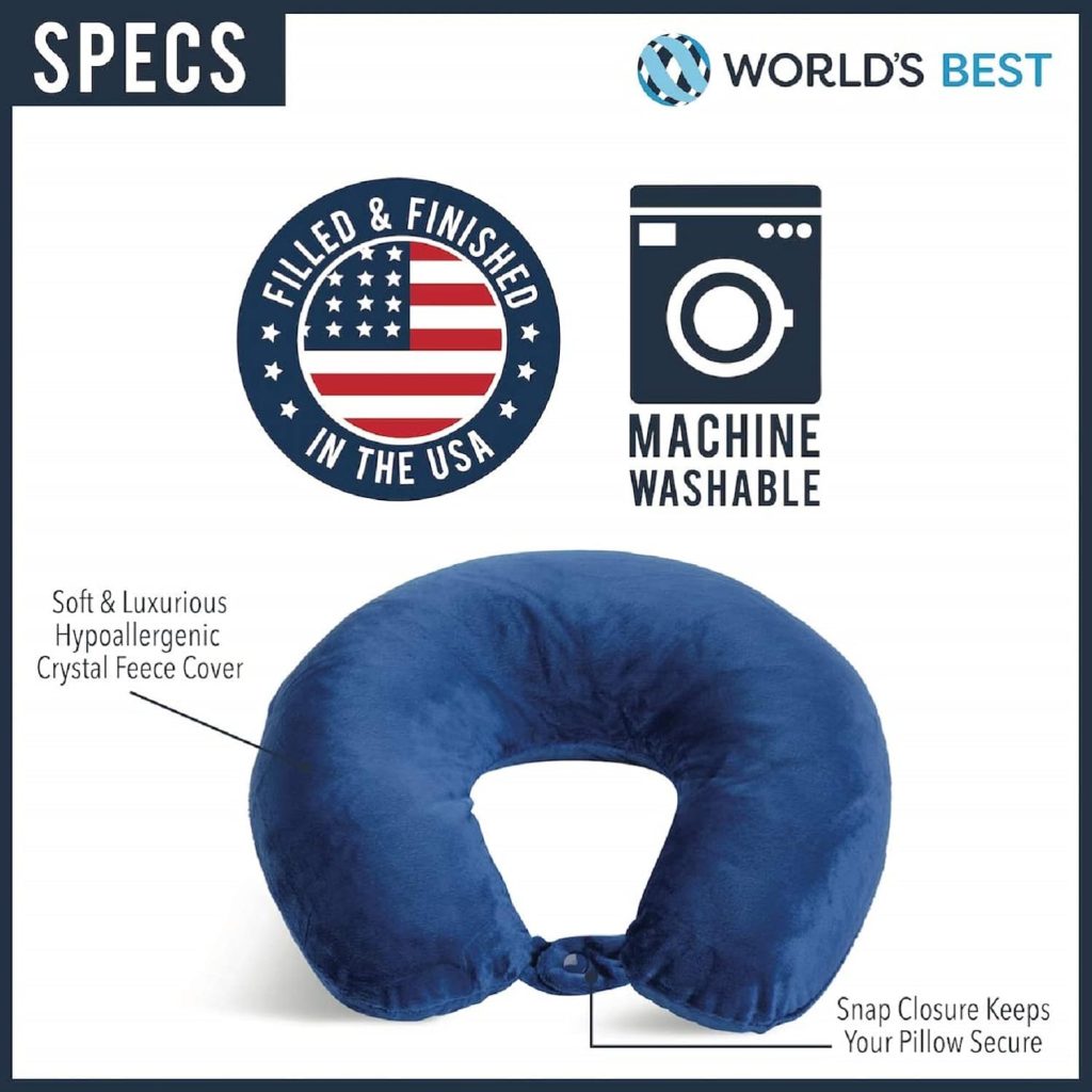 Soft Microfiber Neck Pillow, Compact, Perfect for Plane or Car Travel
